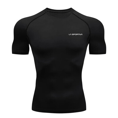 La Sportiva Muška majica kratkih rukava Sportska kompresijska majica za fitness Muška odjeća kratkih rukava Prozračna majica za trčanje u teretani