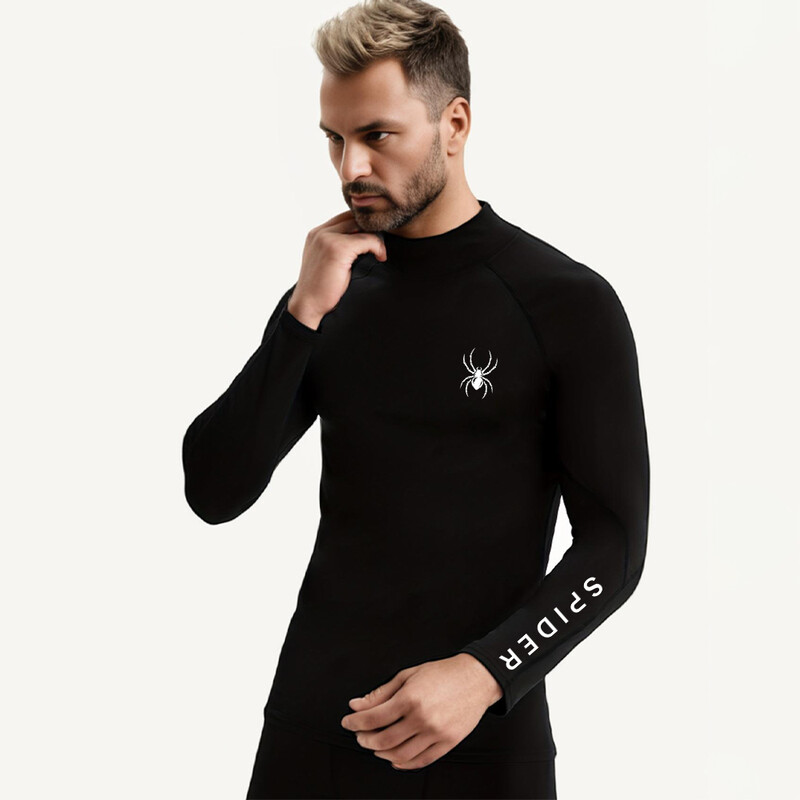 Vīriešu skriešanas krekls Apakškrekls ar garām piedurknēm šaurs T-krekls Trenažieru zāle Fitnesa Sporta Topi Tēm Elastīgi Atlētiski Pieguļoši Kompresijas Krekli