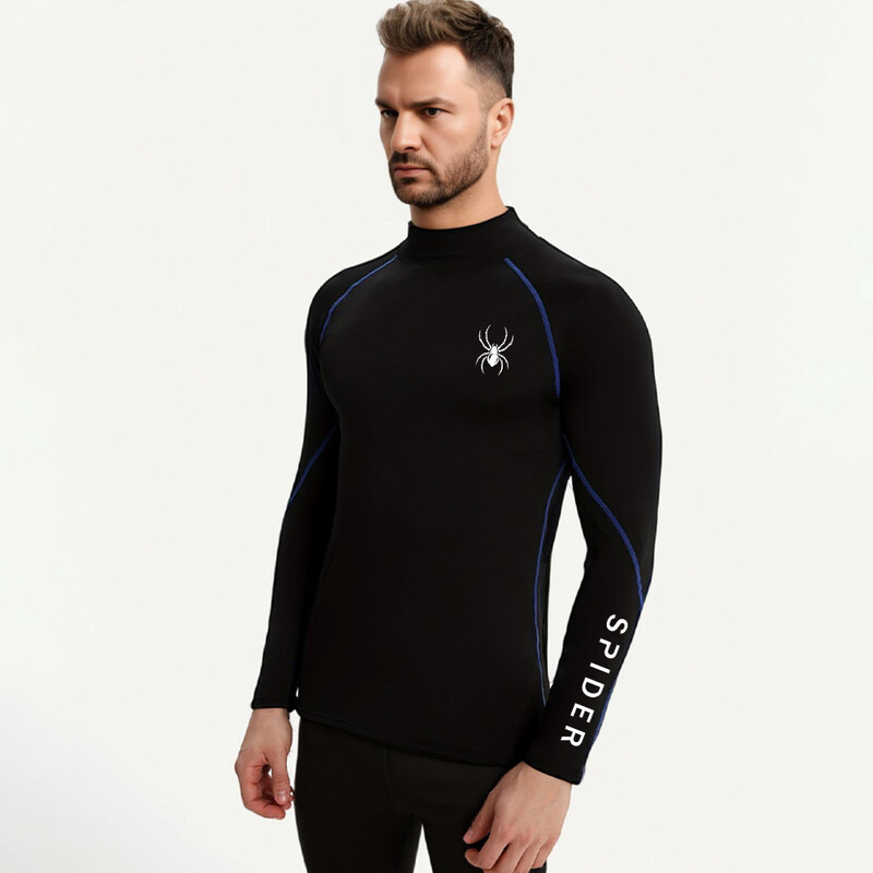 Vīriešu skriešanas krekls Apakškrekls ar garām piedurknēm šaurs T-krekls Trenažieru zāle Fitnesa Sporta Topi Tēm Elastīgi Atlētiski Pieguļoši Kompresijas Krekli