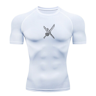 Cămăși cu compresie grafică anime pentru bărbați Tricouri atletice cu uscare rapidă Tricouri Topuri Tricou pentru antrenament de gimnastică Tricouri cu mânecă scurtă Rash Guard