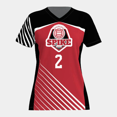 Tricou sport pentru femei, respirabil, ocazional, cu decolteu în V, care absoarbe transpirația, uscare rapidă, model de imprimare pentru volei, cămașă sport pentru antrenament