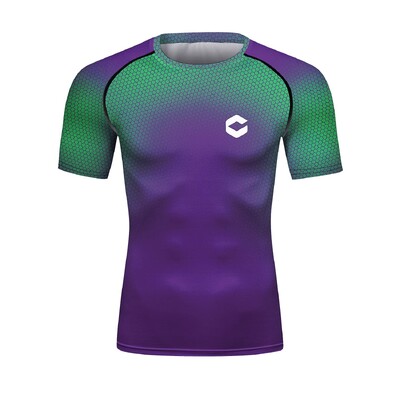 Cămașă grafică cu mânecă scurtă de compresie pentru bărbați Antrenament de sală pentru alergare Tricou Tricou Topuri Sportive cu uscare rapidă Maiouri de corp Straturi de bază