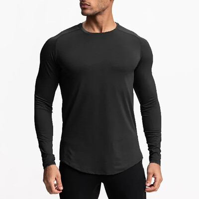Tricouri pentru alergare Cămașă cu mânecă lungă de compresie pentru bărbați Tricouri sportive slabe de toamnă Tricou fitness culturism Îmbrăcăminte de gimnastică cu uscare rapidă