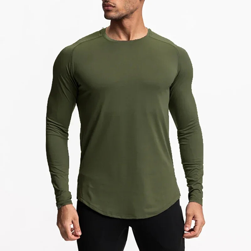 Tricouri pentru alergare Cămașă cu mânecă lungă de compresie pentru bărbați Tricouri sportive slabe de toamnă Tricou fitness culturism Îmbrăcăminte de gimnastică cu uscare rapidă