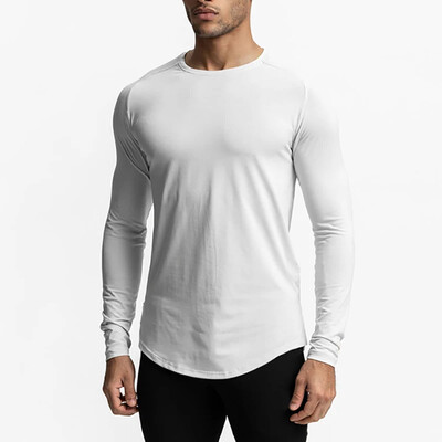 Tricouri pentru alergare cu mânecă lungă de compresie Tricou sport slăbit pentru bărbați de toamnă pentru culturism Fitness Tricou Topuri Îmbrăcăminte de gimnastică cu uscare rapidă