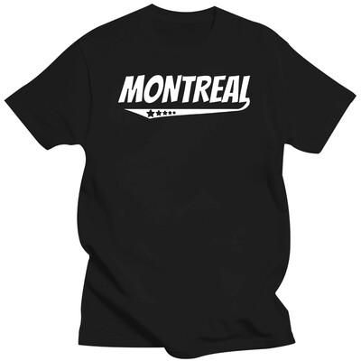 Tricou cu logo în stil de benzi desenate retro de la Montreal, 100% bumbac, tricou cu mânecă scurtă, 2020