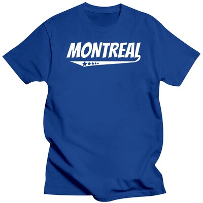 Tricou cu logo în stil de benzi desenate retro de la Montreal, 100% bumbac, tricou cu mânecă scurtă, 2020