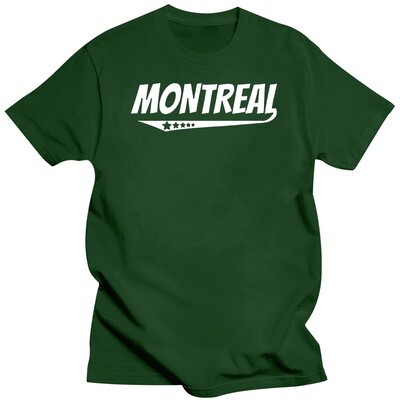 Tricou cu logo în stil de benzi desenate retro de la Montreal, 100% bumbac, tricou cu mânecă scurtă, 2020