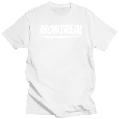 Tricou cu logo în stil de benzi desenate retro de la Montreal, 100% bumbac, tricou cu mânecă scurtă, 2020