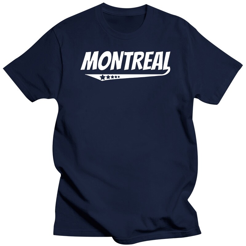Tricou cu logo în stil de benzi desenate retro de la Montreal, 100% bumbac, tricou cu mânecă scurtă, 2020