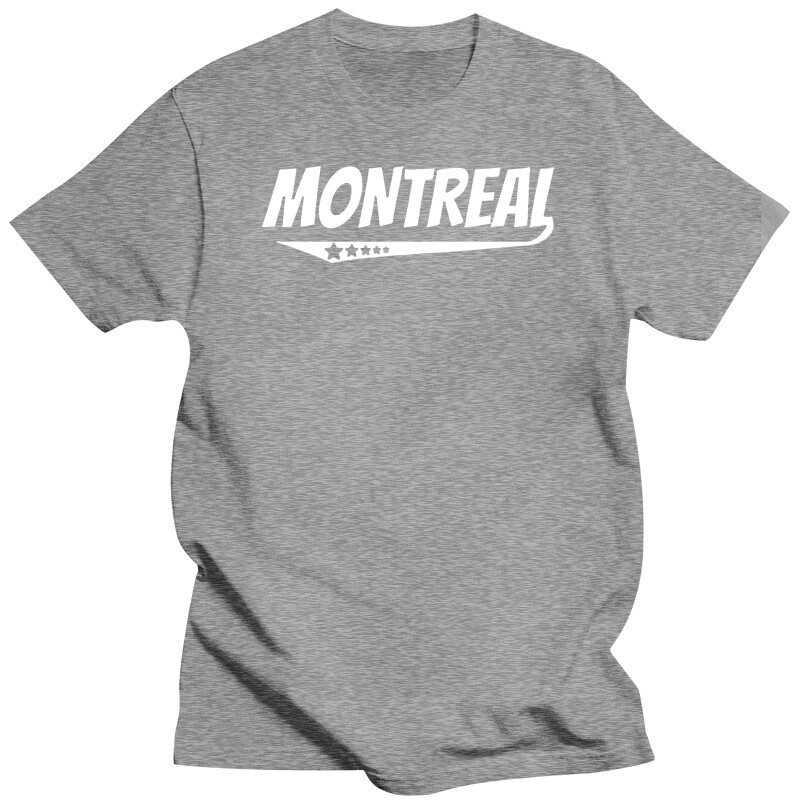 Tricou cu logo în stil de benzi desenate retro de la Montreal, 100% bumbac, tricou cu mânecă scurtă, 2020