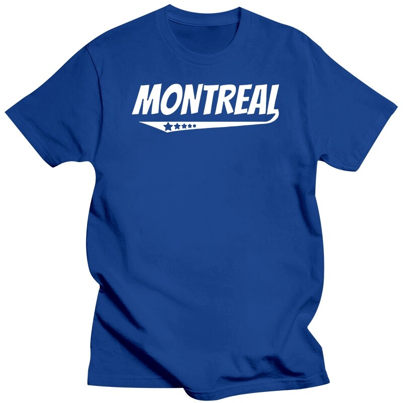 Tricou cu logo în stil de benzi desenate retro de la Montreal, 100% bumbac, tricou cu mânecă scurtă, 2020