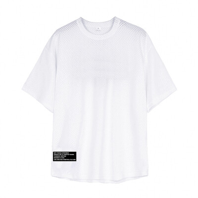 Topuri de fitness supradimensionate pentru bărbați Umerii căzuți Tricou cu mânecă scurtă de vară, plasă, cu uscare rapidă, pentru culturism