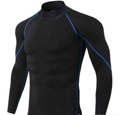 Мъжка водолазка Бързосъхнеща компресионна тениска с дълги ръкави Спортни за пролет есен Фитнес Тясна тениска за бягане Ежедневни