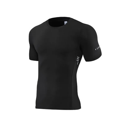 Tricou Fitness Bărbați Cămașă de compresie Îmbrăcăminte de antrenament cu uscare rapidă Alergare de gimnastică Tricouri cu mânecă lungă Top