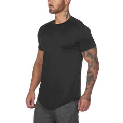 Tricou cu plasă de culoare solidă, cu uscare rapidă, respirabil, pentru alergare, sport, mâneci scurte, mai sus, tricou, sală, culturism, fitness, cămașă slim fit