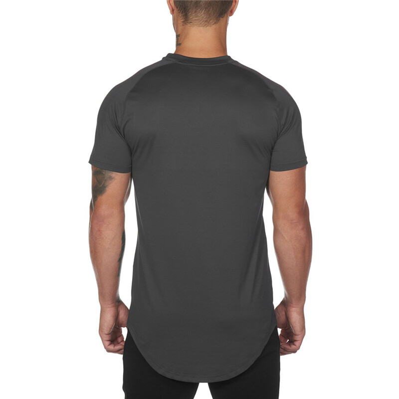 Tricou cu plasă de culoare solidă, cu uscare rapidă, respirabil, pentru alergare, sport, mâneci scurte, mai sus, tricou, sală, culturism, fitness, cămașă slim fit