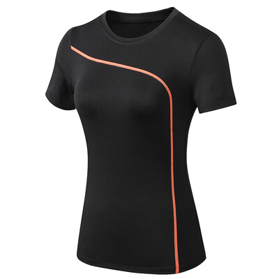 Tricou cu mânecă scurtă pentru sport, cu uscare rapidă, stretch, slim fit, pentru yoga, tricou pentru alergare în aer liber, cămașă pentru yoga pentru femei