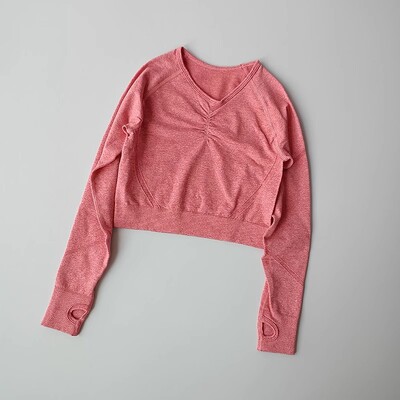 Ženske bešavne joga majice dugih rukava, kratke majice, brzosušeće, uske majice za vježbanje u teretani Ženska sportska majica kratkih rukava za fitnes