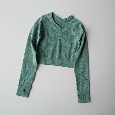 Ženske bešavne joga majice dugih rukava, kratke majice, brzosušeće, uske majice za vježbanje u teretani Ženska sportska majica kratkih rukava za fitnes