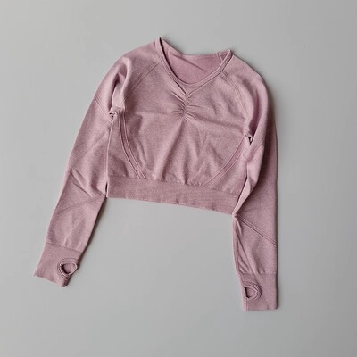 Ženske bešavne joga majice dugih rukava, kratke majice, brzosušeće, uske majice za vježbanje u teretani Ženska sportska majica kratkih rukava za fitnes