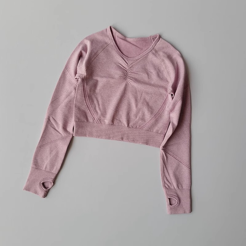 Ženske bešavne joga majice dugih rukava, kratke majice, brzosušeće, uske majice za vježbanje u teretani Ženska sportska majica kratkih rukava za fitnes