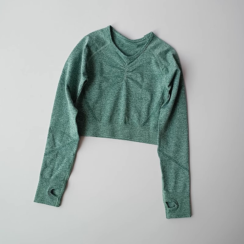 Ženske bešavne joga majice dugih rukava, kratke majice, brzosušeće, uske majice za vježbanje u teretani Ženska sportska majica kratkih rukava za fitnes