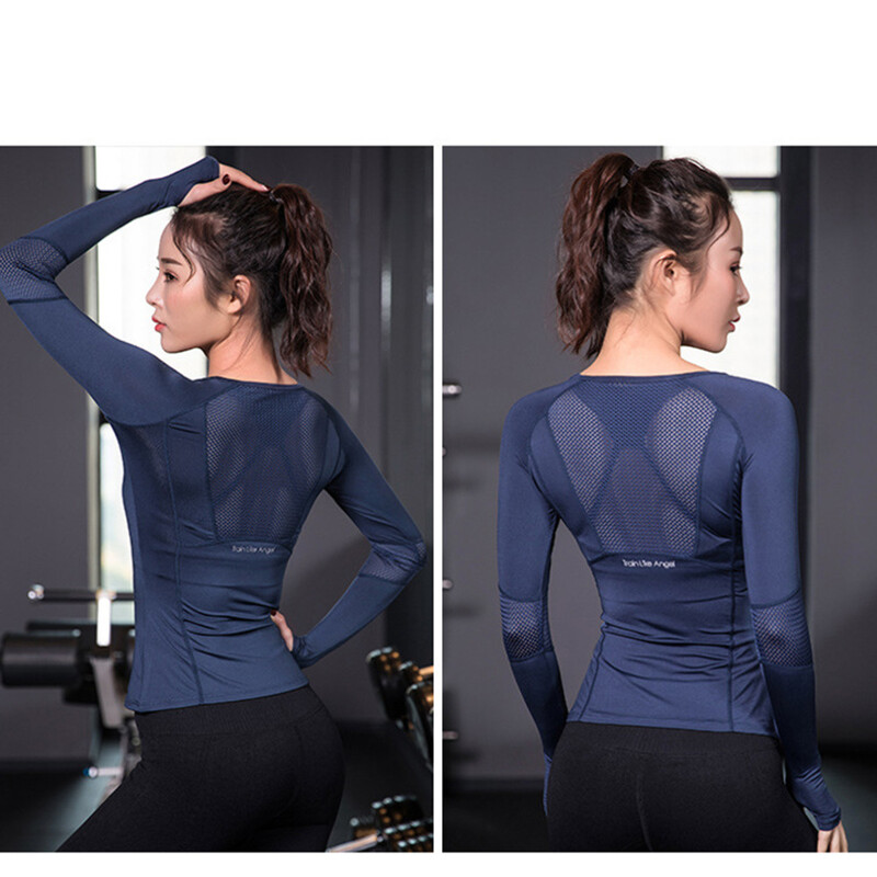 Îmbrăcăminte sport pentru femei, pentru fitness, alergare, jogging, fără sudură, cu mânecă lungă, pentru sală de gimnastică, pentru femei, cămașă sport, top pentru yoga, pentru antrenament pentru femei, tricou
