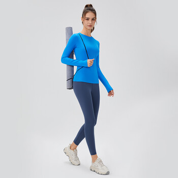 Μακρυμάνικα πουκάμισα γιόγκα Fitness Sport Top Elastic Breathable Gym Top Running Pilates Workout Ρούχα φθινοπώρου και χειμώνα