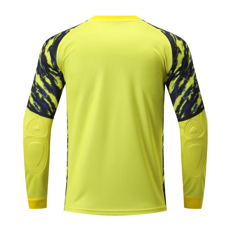 Vīriešu futbola vārtsargu topi vārtsargu formas tērps ar garām piedurknēm aizsargājošs polsterēts krekls futbola spēles treniņu kostīms, sporta apģērbs