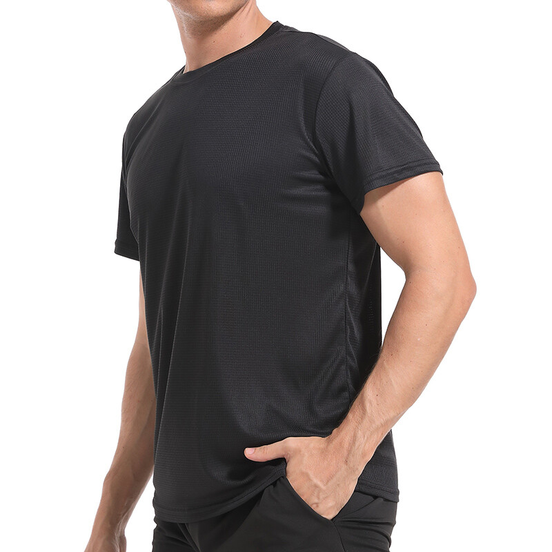 Brzosušeća muška majica s kariranom teksturom Ljetne atletske prozračne majice kratkih rukava Vježbanje u teretani Trčanje Baselayers potkošulje