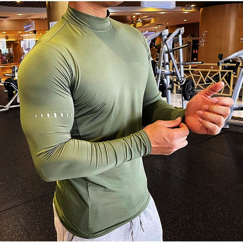 Cămăși de compresie Tricou cu mânecă lungă pentru antrenament fitness pentru bărbați Tricou pentru antrenament pentru sală Tricouri musculare