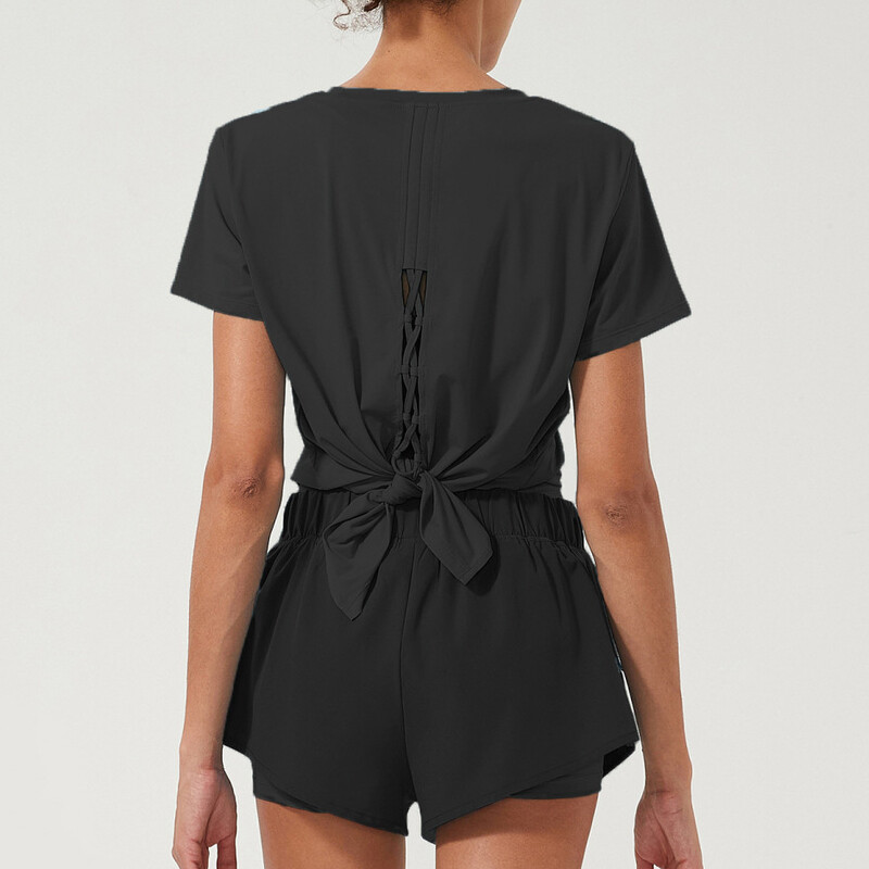 Tricou pentru alergare sport pentru femei cu mânecă scurtă, la modă, cu gât rotund, cu tivul despicat, cămașă moale pentru yoga pentru gimnastică, bluză de antrenament respirabilă pentru femei