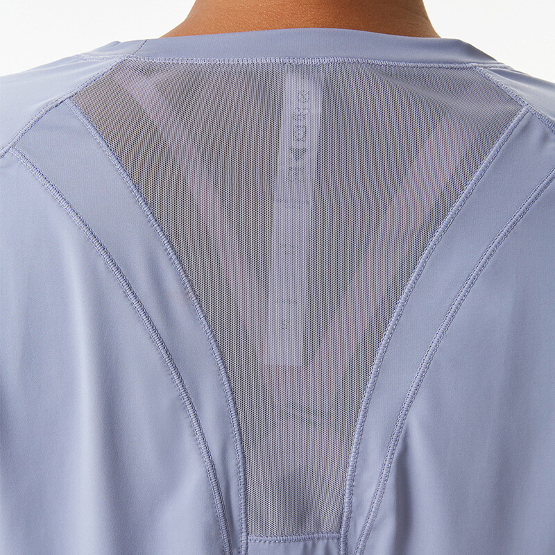 Nud plasă respirabil Yoga cu mânecă scurtă Fitness Sport Top Tricouri cu uscare rapidă Antrenament alergare Push Up Top Femei Îmbrăcăminte de gimnastică S-XL