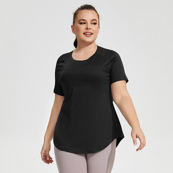 Plus Size Sportswear Woman Gym 2024 Yoga Ρούχα Γυναικεία μπλουζάκι με κοντό μανίκι Fitness Top αναπνέον λεπτό κάλυμμα για τρέξιμο