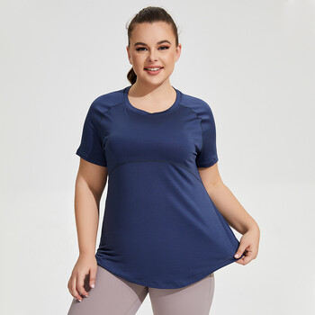 Plus Size Sportswear Woman Gym 2024 Yoga Ρούχα Γυναικεία μπλουζάκι με κοντό μανίκι Fitness Top αναπνέον λεπτό κάλυμμα για τρέξιμο