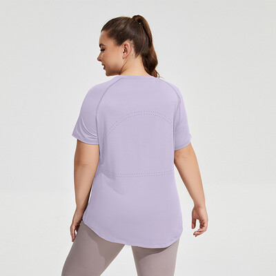 Îmbrăcăminte sport de mărime Plus Femei Sală de gimnastică 2024 Îmbrăcăminte de yoga Tricou pentru femei Tricou cu mânecă scurtă Fitness Top Respirabil Subțire Capă pentru fundul cămașă pentru alergare