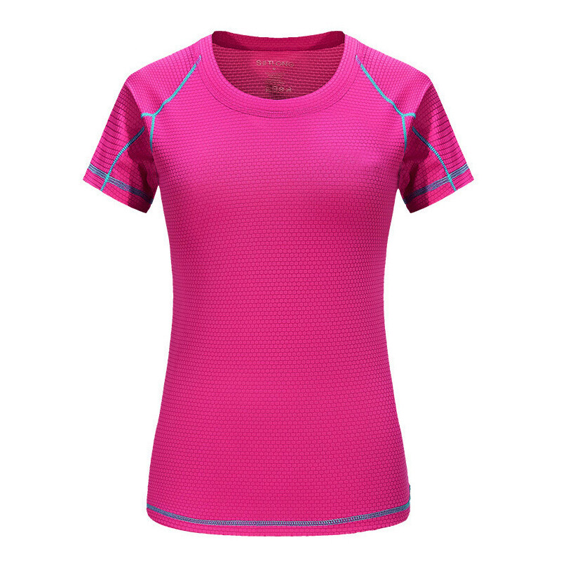 Tricou sport pentru femei, cu uscare rapidă, cu gât rotund, Cămașă pentru fitness, antrenor cu mânecă scurtă, Tricou pentru alergare, îmbrăcăminte solidă, respirabilă