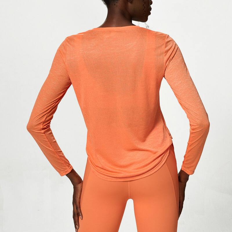 Cămașă pentru yoga cu mânecă lungă, plisată laterală, pentru antrenament, top pentru sală, respirabil, uscare rapidă, pentru alergare, haine sportive pentru femei