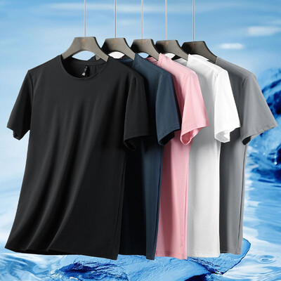 Tricou pentru alergare de vară, tricou cu dungi, respirabil, cu uscare rapidă, pentru bărbați, îmbrăcăminte sport, jogging, sală, sport, femei, fitness, mânecă scurtă, 7XL