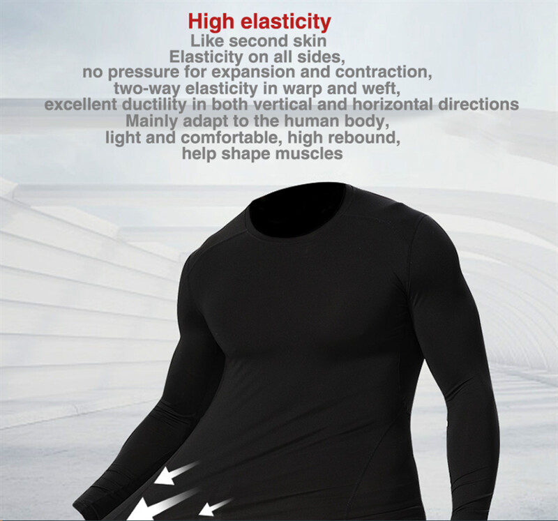 Jauns vīriešu sporta T-krekls Quick Dry Bodybuilding Skriešanas krekls ar garām piedurknēm Kompresijas augšējais sporta zāles T krekls Vīriešu Fitness Tight Rashgard