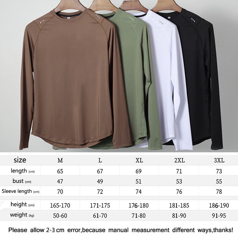 Tricou cu mânecă lungă pentru bărbați cu uscare rapidă Cămașă sport pentru alergare Îmbrăcăminte de gimnastică Antrenament fitness Îmbrăcăminte sportivă Tricou pentru jogging