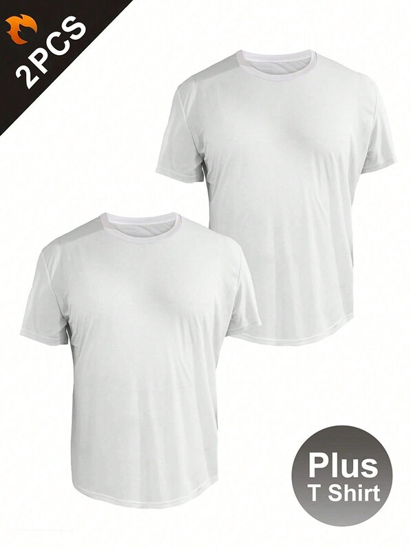 2GAB balts+melns plus T krekls vīriešu lieliem un gariem krekliem Vīriešu īpaši viegls ātri nožūstošs sporta T-krekls, 6XL/5XL/4XL/3XL/2XL