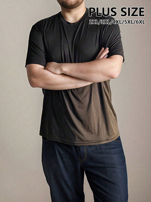 2GAB balts+melns plus T krekls vīriešu lieliem un gariem krekliem Vīriešu īpaši viegls ātri nožūstošs sporta T-krekls, 6XL/5XL/4XL/3XL/2XL