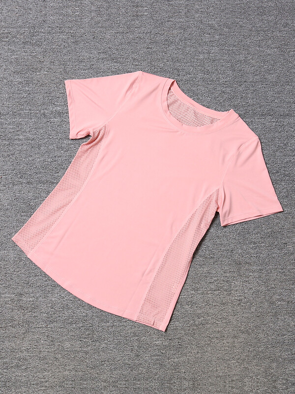 2024 Tricou sport pentru femei Yoga Top cu mânecă scurtă cu plasă laterală Alergare Sală Îmbrăcăminte sport Fete Fitness Top Yoga