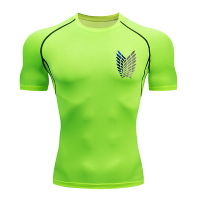 Tricou de compresie Anime Attack Bărbați Fitness strâns cu mânecă lungă Tricou sport pentru antrenament Cămăși de jogging Îmbrăcăminte sportivă de gimnastică Uscare rapidă