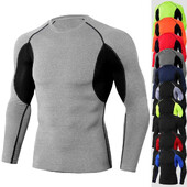 Économie de sport à séchage rapide pour hommes, chemises de compression, t-shirts en Y à manches longues, t-shirts de
