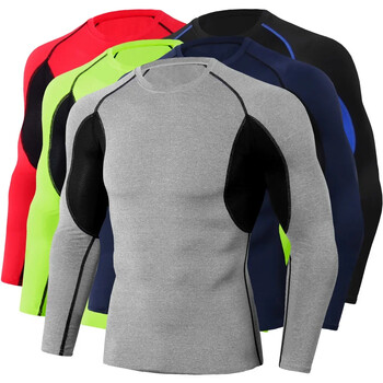 Économie de sport à séchage rapide pour hommes, chemises de compression, t-shirts en Y à manches longues, t-shirts de