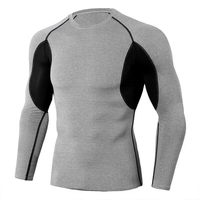 Économie de sport à séchage rapide pour hommes, chemises de compression, t-shirts en Y à manches longues, t-shirts de