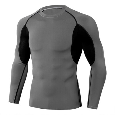 Économie de sport à séchage rapide pour hommes, chemises de compression, t-shirts en Y à manches longues, t-shirts de